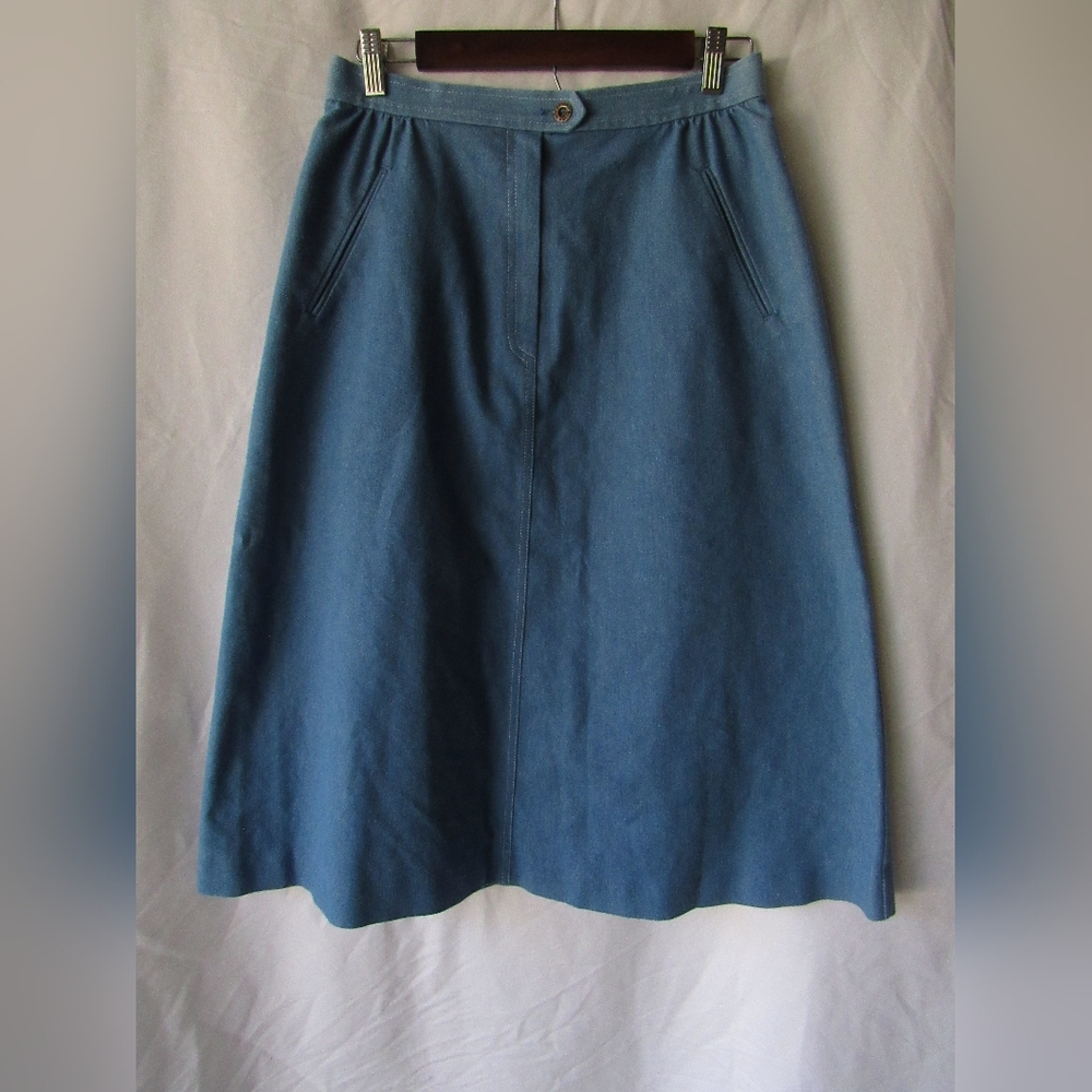 Vintage women's blue Koret City Blues a-line midi Skirt size 14